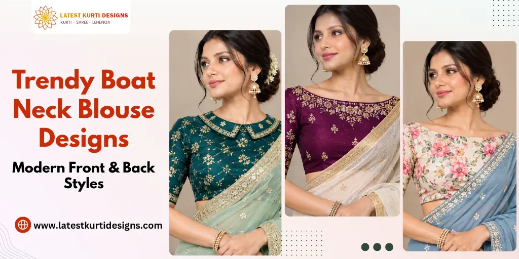 You are currently viewing Trendy Boat Neck Blouse Designs: Modern Front & Back Styles