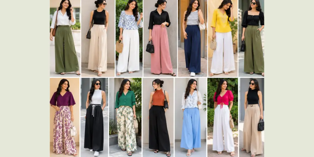 casual palazzo pants with top