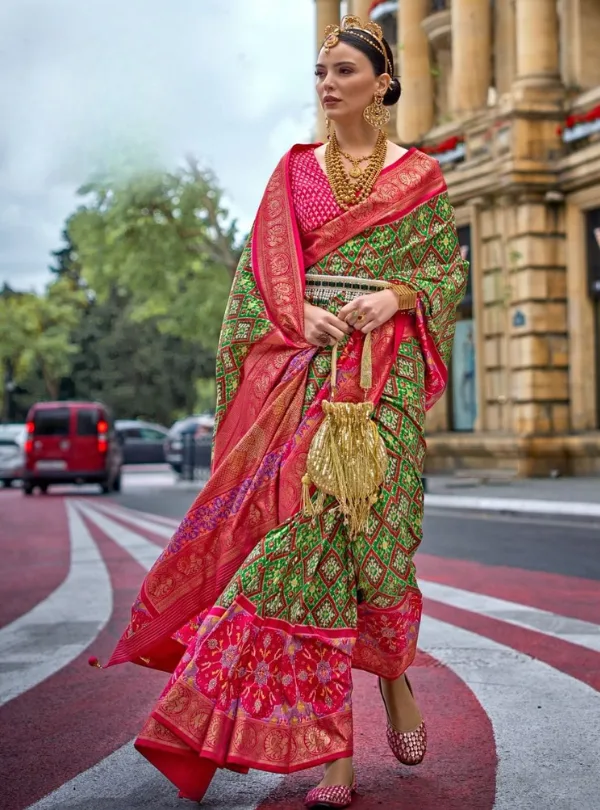 Aqua Finish Patola Saree