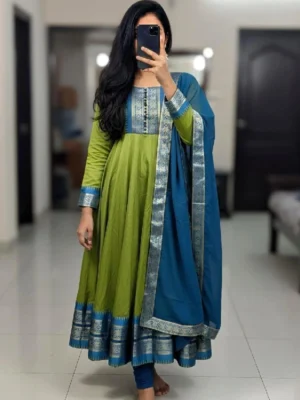 Kurti set with beautiful zari Kanchi border work