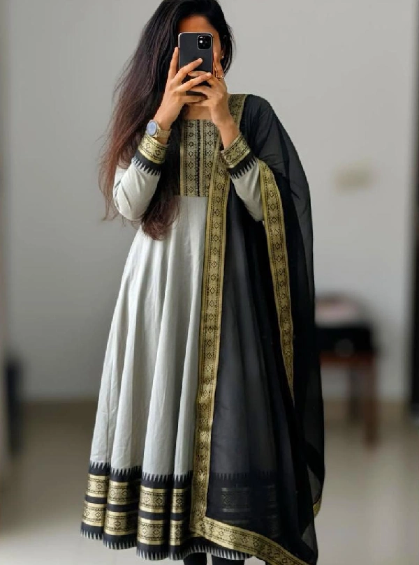 Pure silk cotton ethnic wear Kurti set